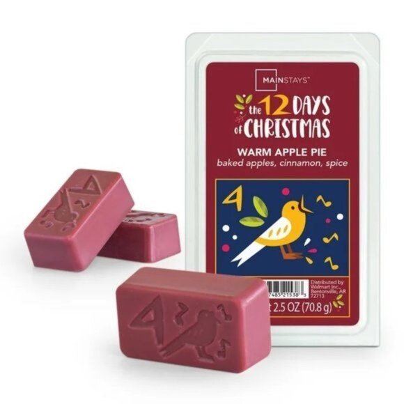 Mainstays 12 Days Of Christmas Scented Wax Cubes Warm Apple Pie 4th Day NEW - Picture 4 of 4